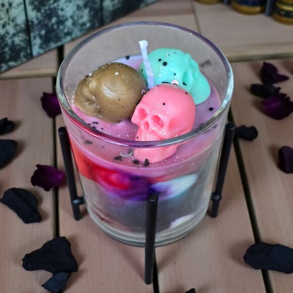 Skull Candle in Glass ✦ Vanilla Cherry Cheesecake ✦ Oatmeal Raisin ✦ Cinnamon - Picture 8 of 8